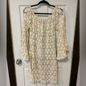 Union Angels Off White Long Sleeve Lace Dress